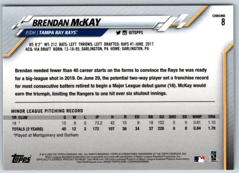 2020 Topps Chrome Brendan McKay