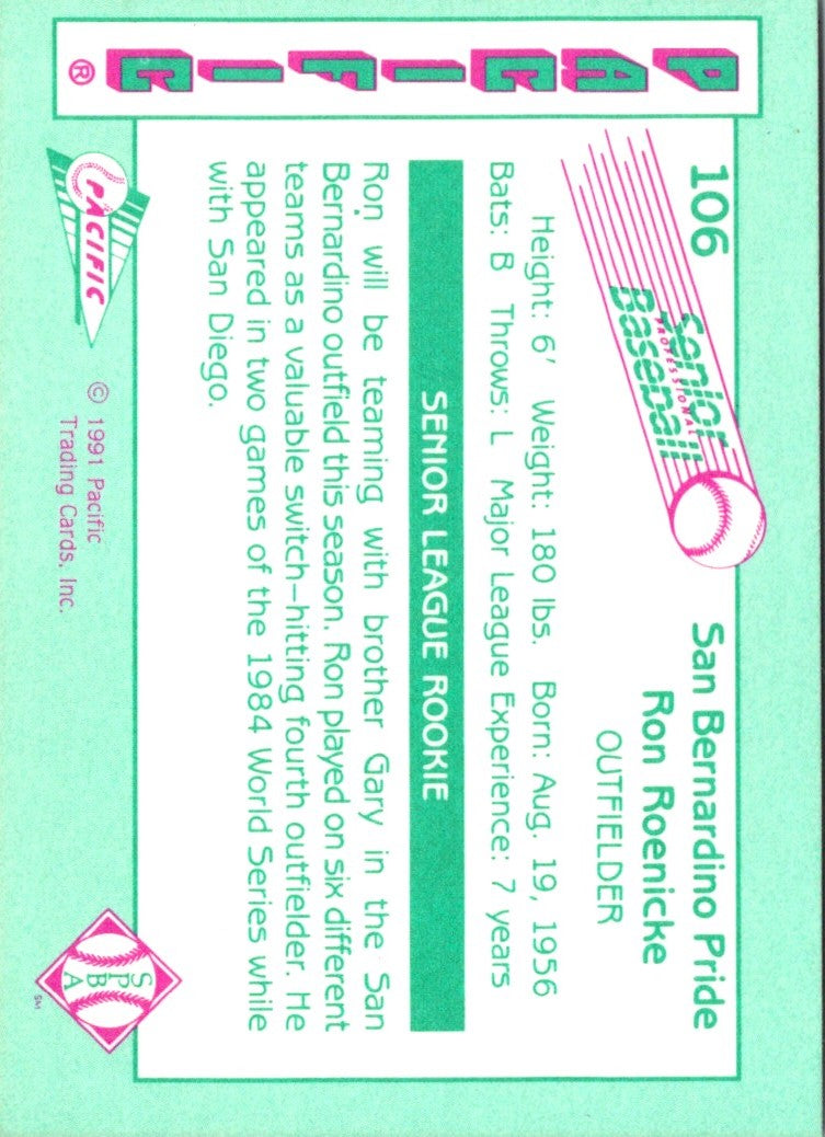 1991 Pacific Senior League Ron Roenicke