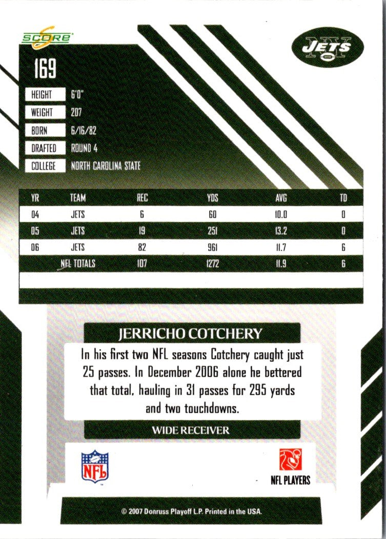 2007 Score Jerricho Cotchery