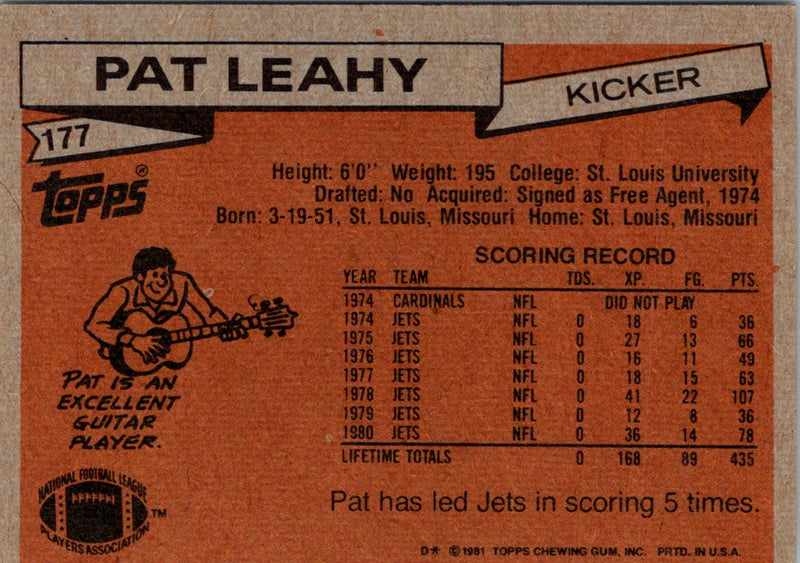 1981 Topps Pat Leahy
