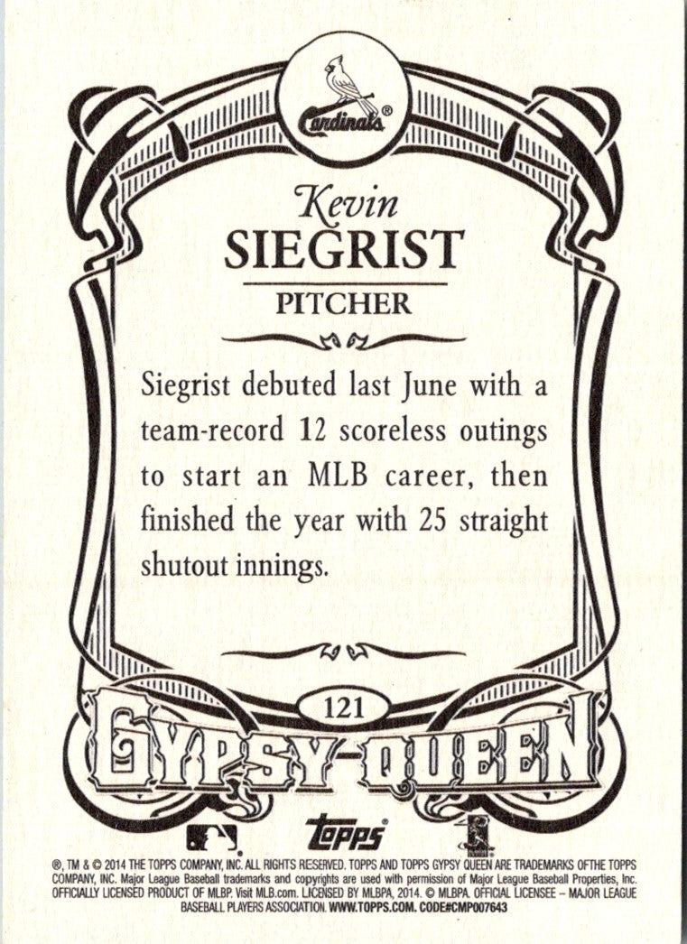 2014 Topps Gypsy Queen Kevin Siegrist