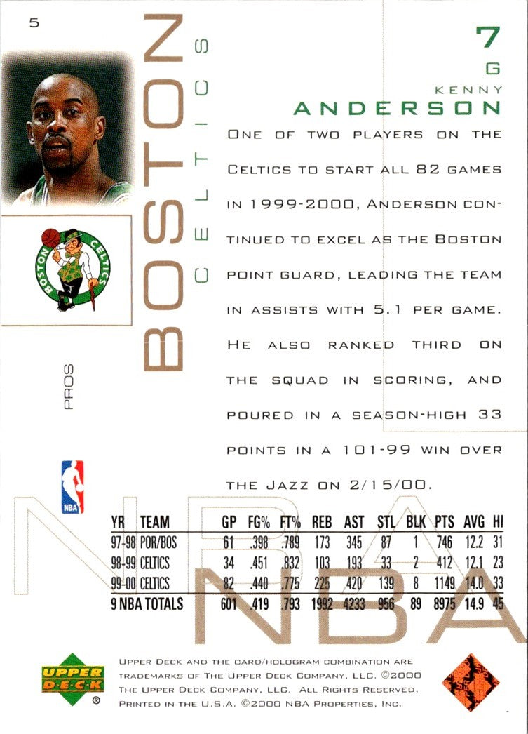 2000 Upper Deck Pros & Prospects Kenny Anderson