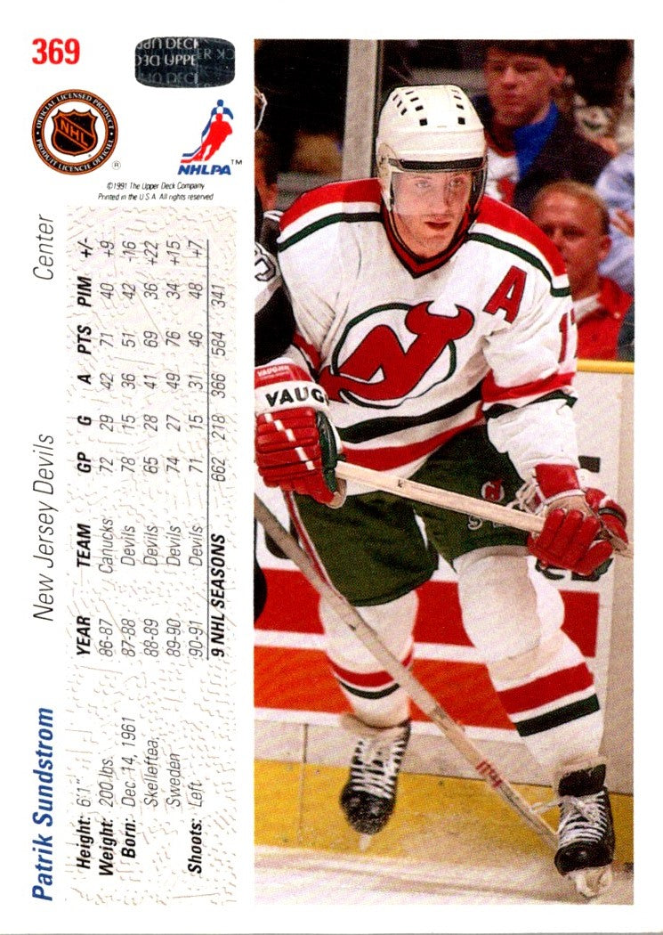 1991 Upper Deck Patrik Sundstrom