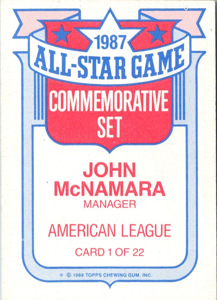 1988 Topps Glossy All-Stars John McNamara