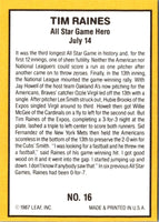 1987 Donruss Highlights Tim Raines #16