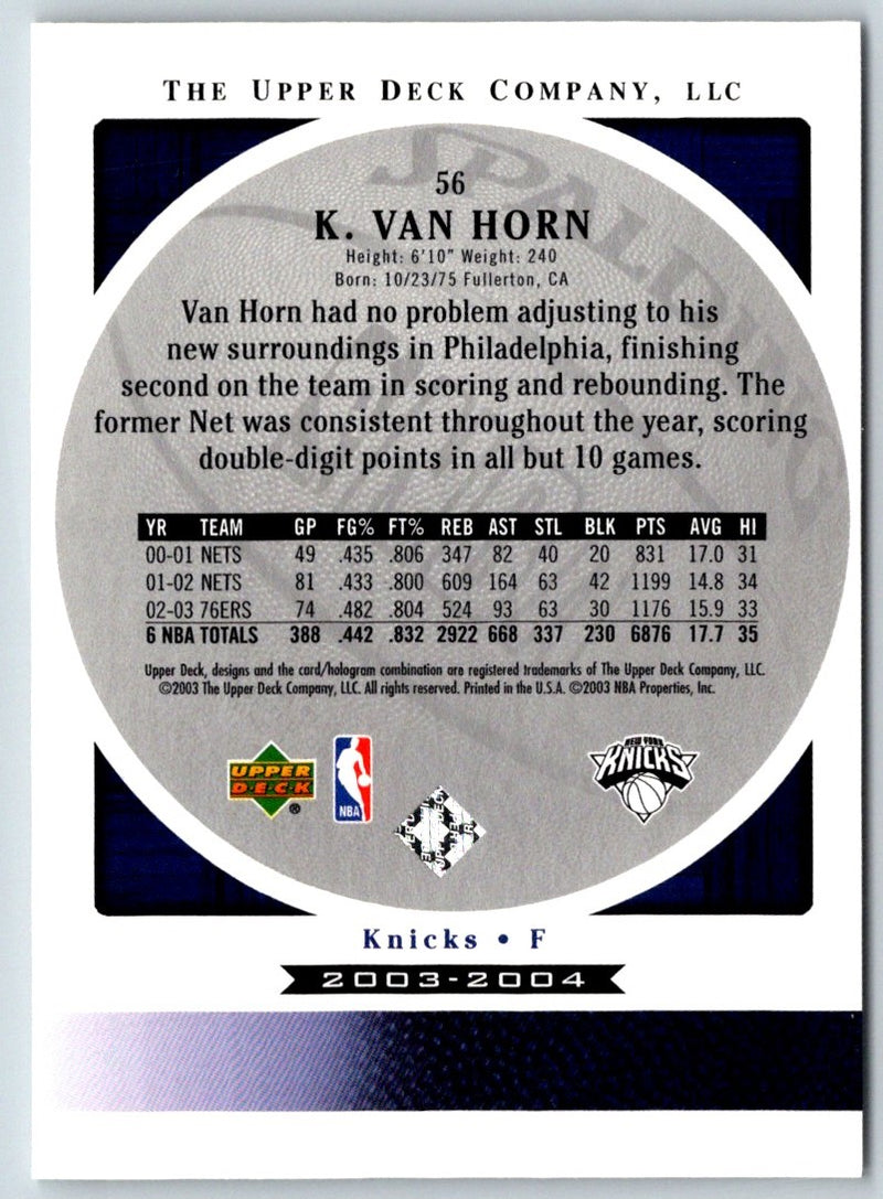 2003 Upper Deck Standing O Keith Van Horn