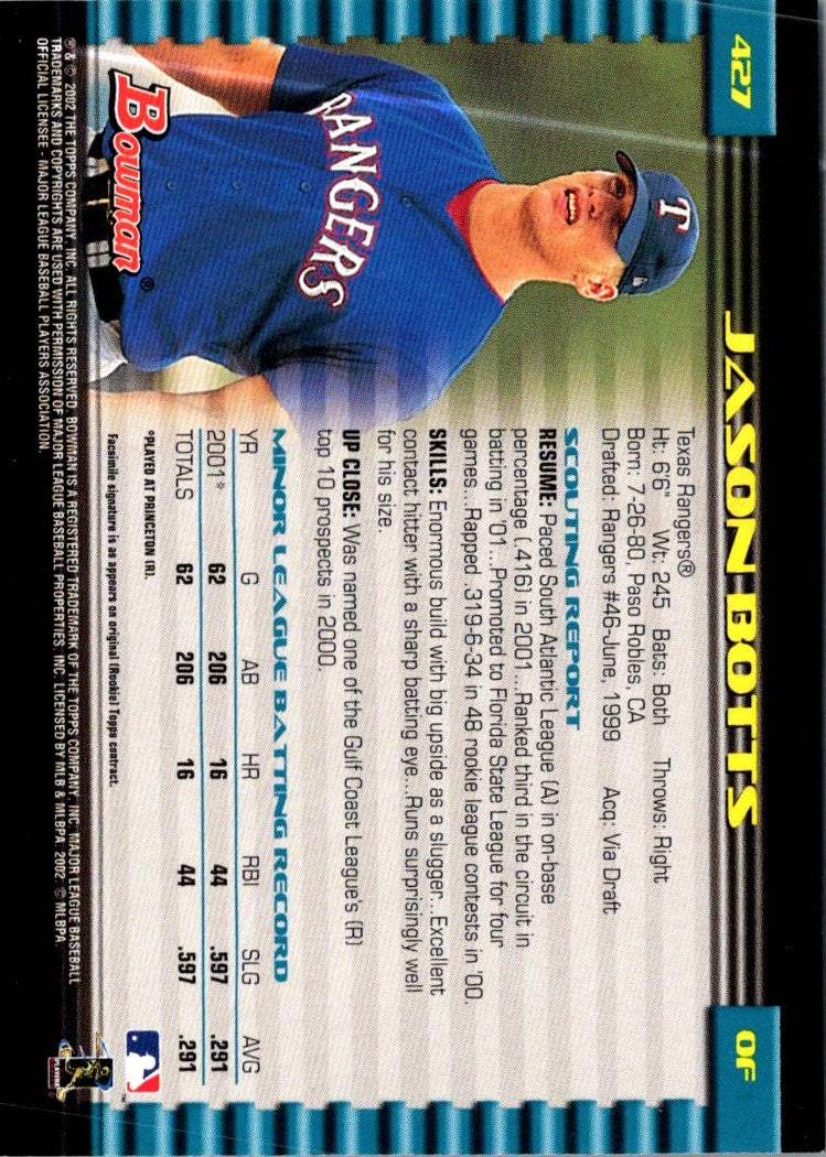 2002 Bowman Jason Botts