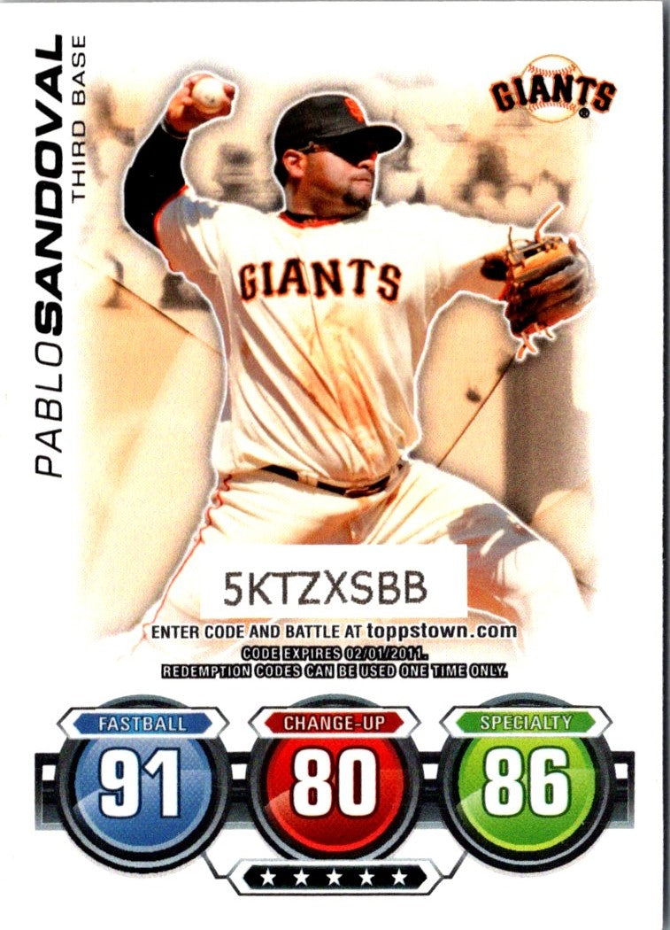 2010 Topps Attax Code Cards Pablo Sandoval