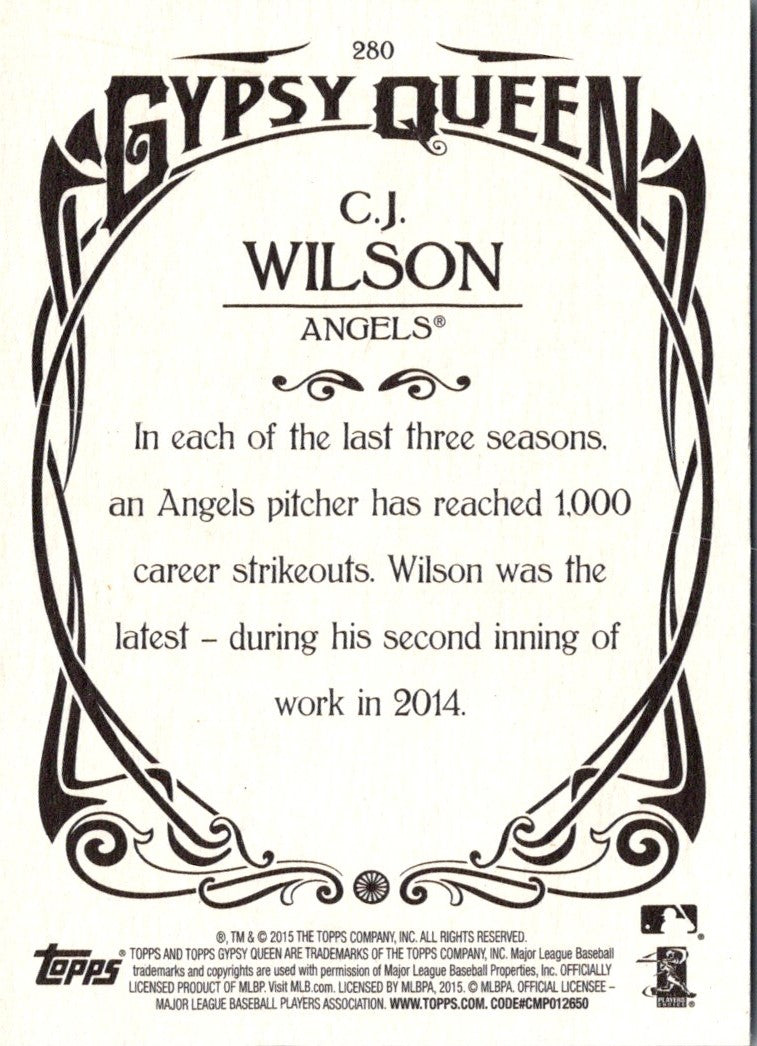 2015 Topps Gypsy Queen C.J. Wilson