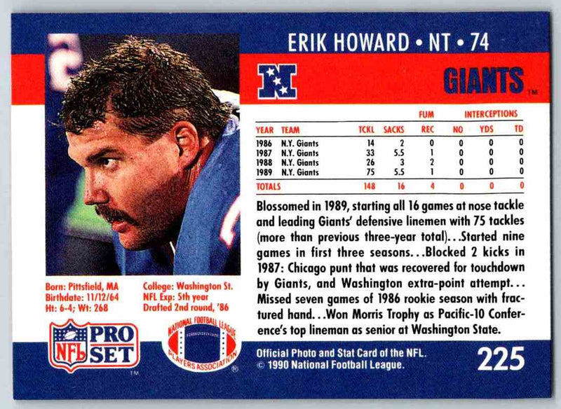 1990 Pro Set Erik Howard