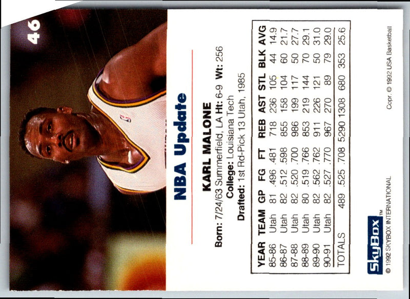 1992 SkyBox USA Karl Malone