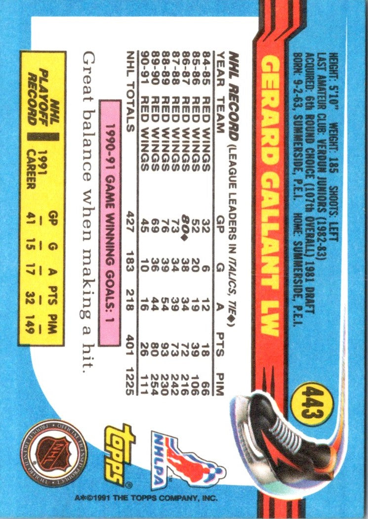 1991 Topps Gerard Gallant
