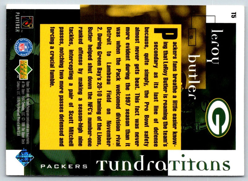 1998 Upper Deck ShopKo Green Bay Packers I Tundra Titans Title Defense LeRoy Butler