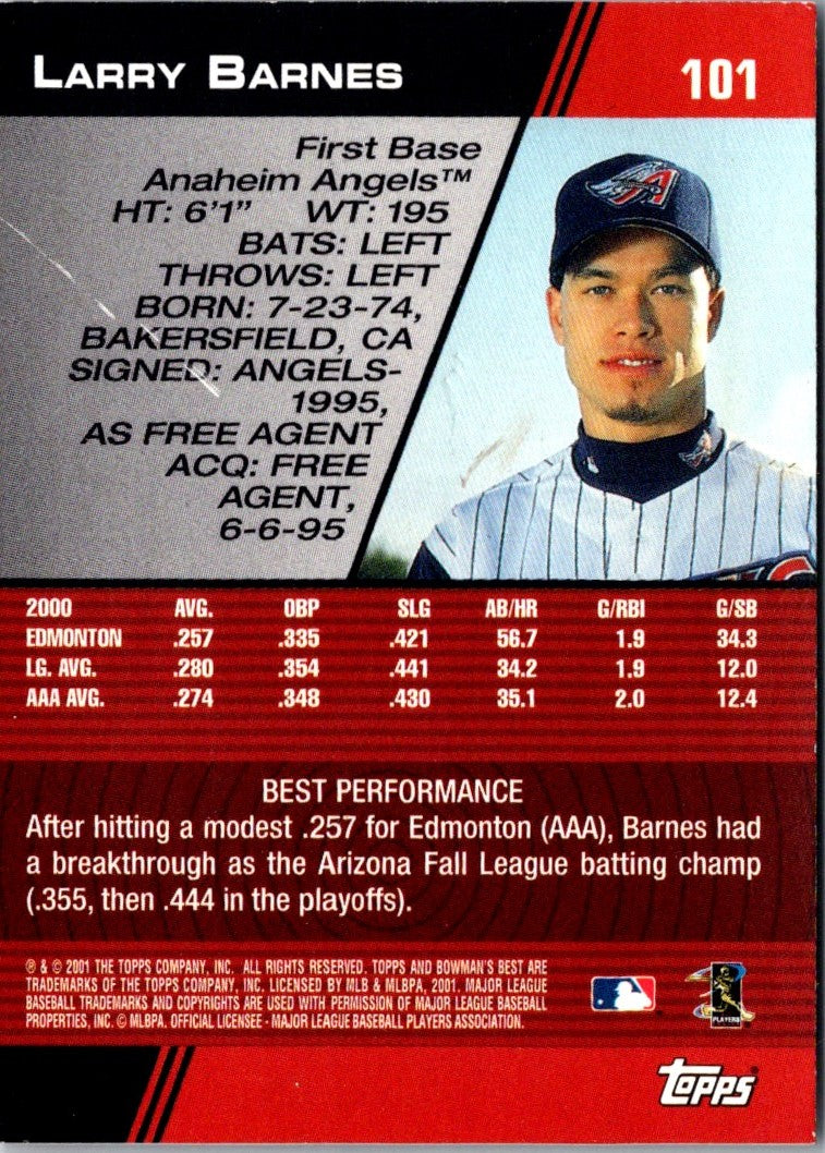 2001 Bowman's Best Larry Barnes