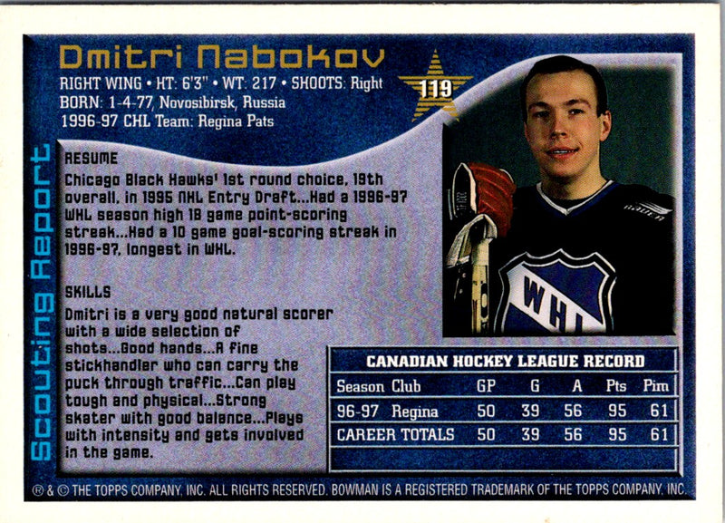 1997 Bowman CHL Dmitri Nabokov