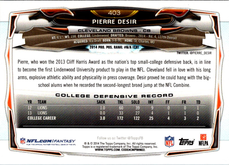 2014 Topps Pierre Desir