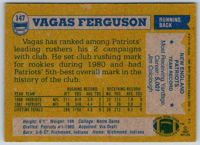 1982 Topps Vagas Ferguson