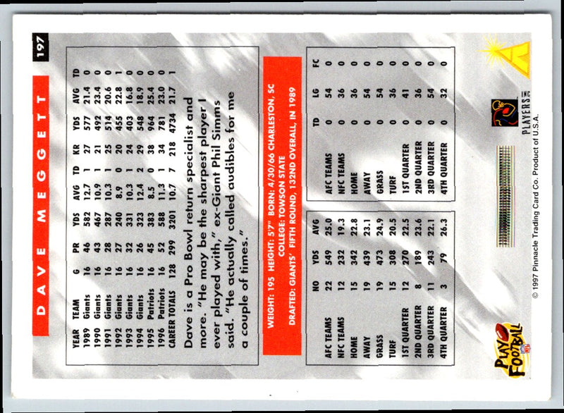 1997 Score Dave Meggett