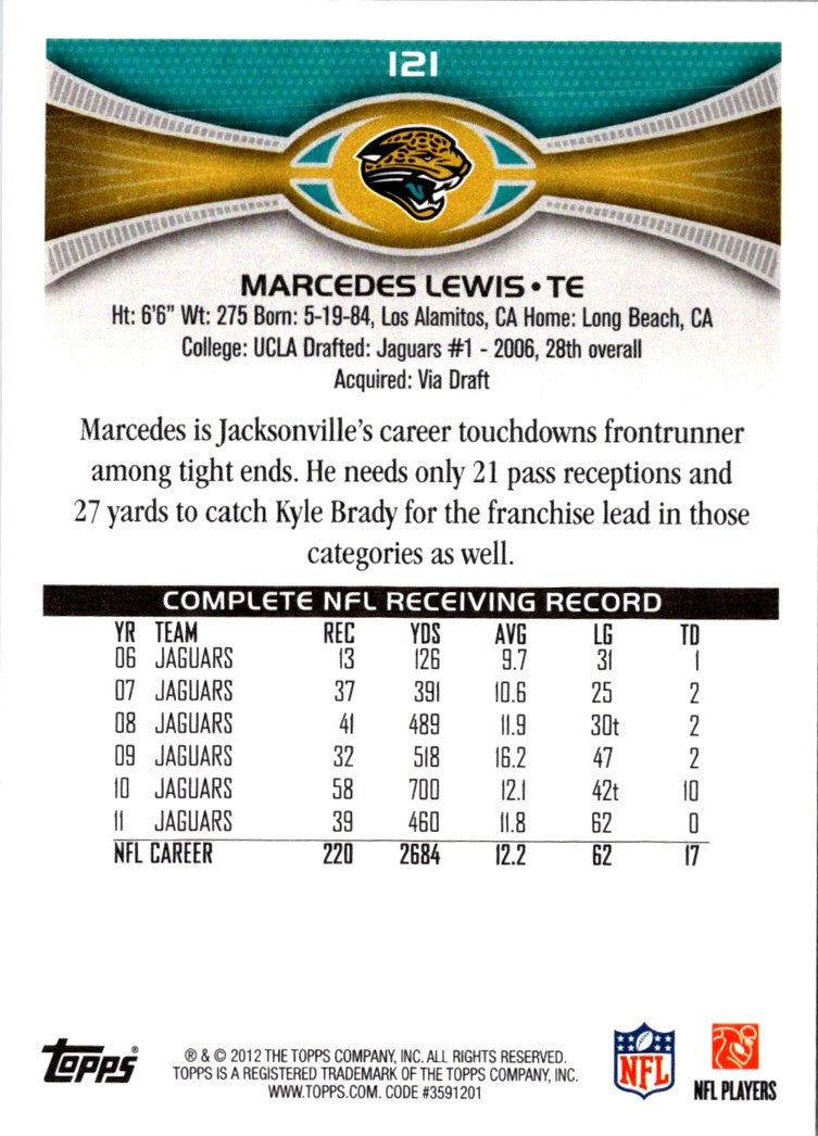 2012 Topps Marcedes Lewis