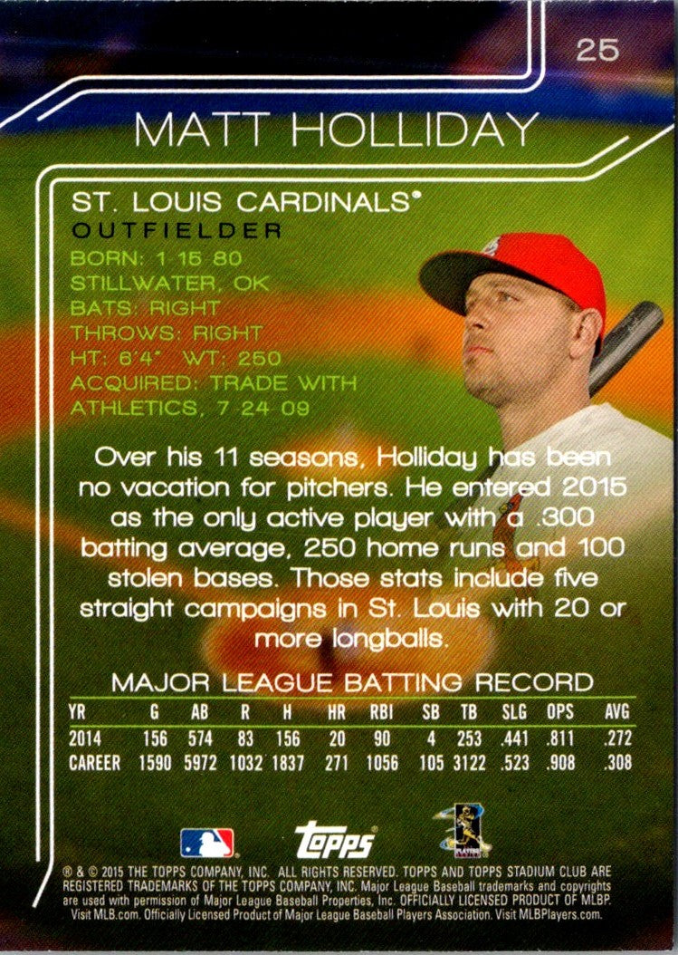 2015 Stadium Club Matt Holliday