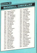 1986 Donruss Checklist 339-442