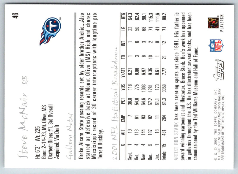 2002 Topps Gallery Steve McNair