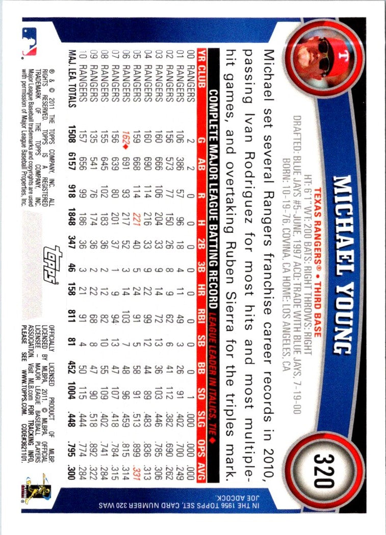 2011 Topps Michael Young
