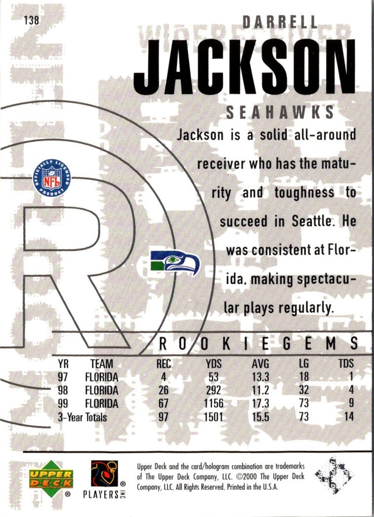 2000 Upper Deck Black Diamond Darrell Jackson