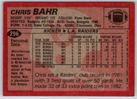 1983 Topps Chris Bahr #296