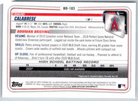 2020 Bowman Draft David Calabrese #BD-103
