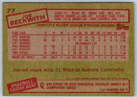 1985 Topps Joe Beckwith #77