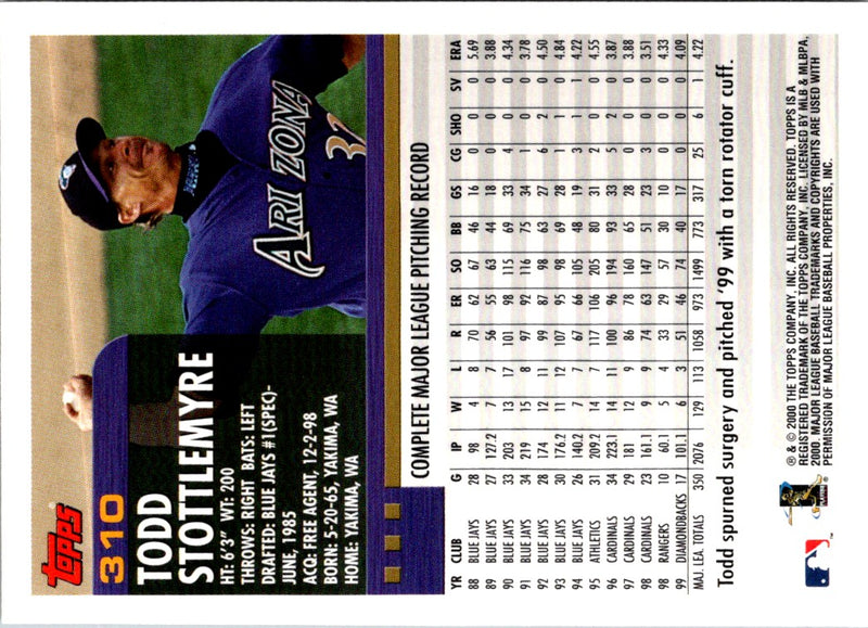 2000 Topps Todd Stottlemyre