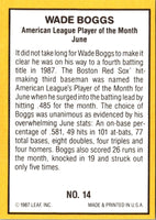 1987 Donruss Highlights Wade Boggs #14