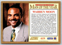 1991 Score Warren Moon #619