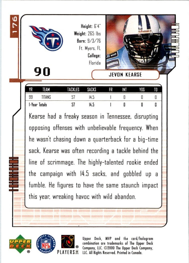 2000 Upper Deck MVP Jevon Kearse