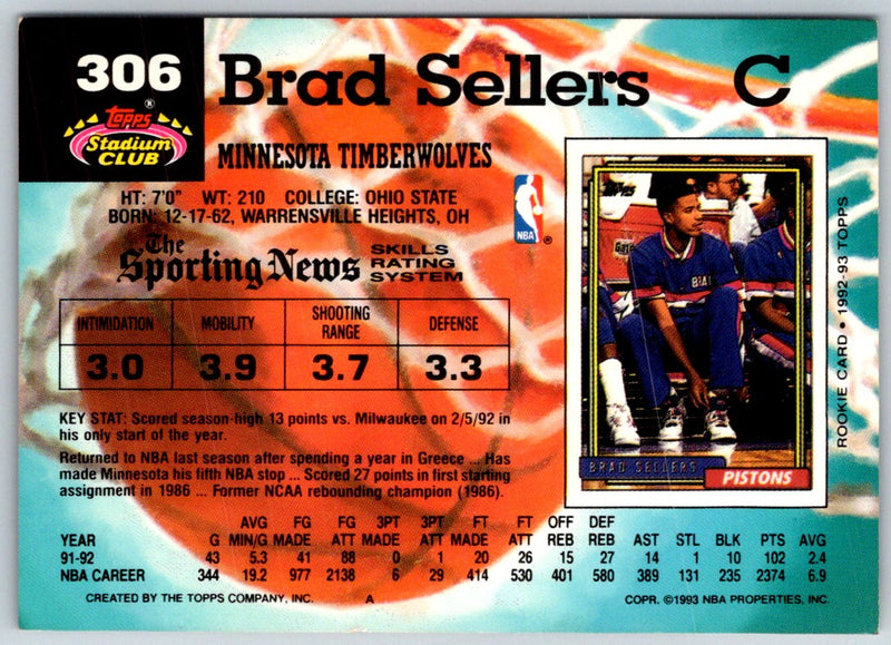 1992 Stadium Club Brad Sellers