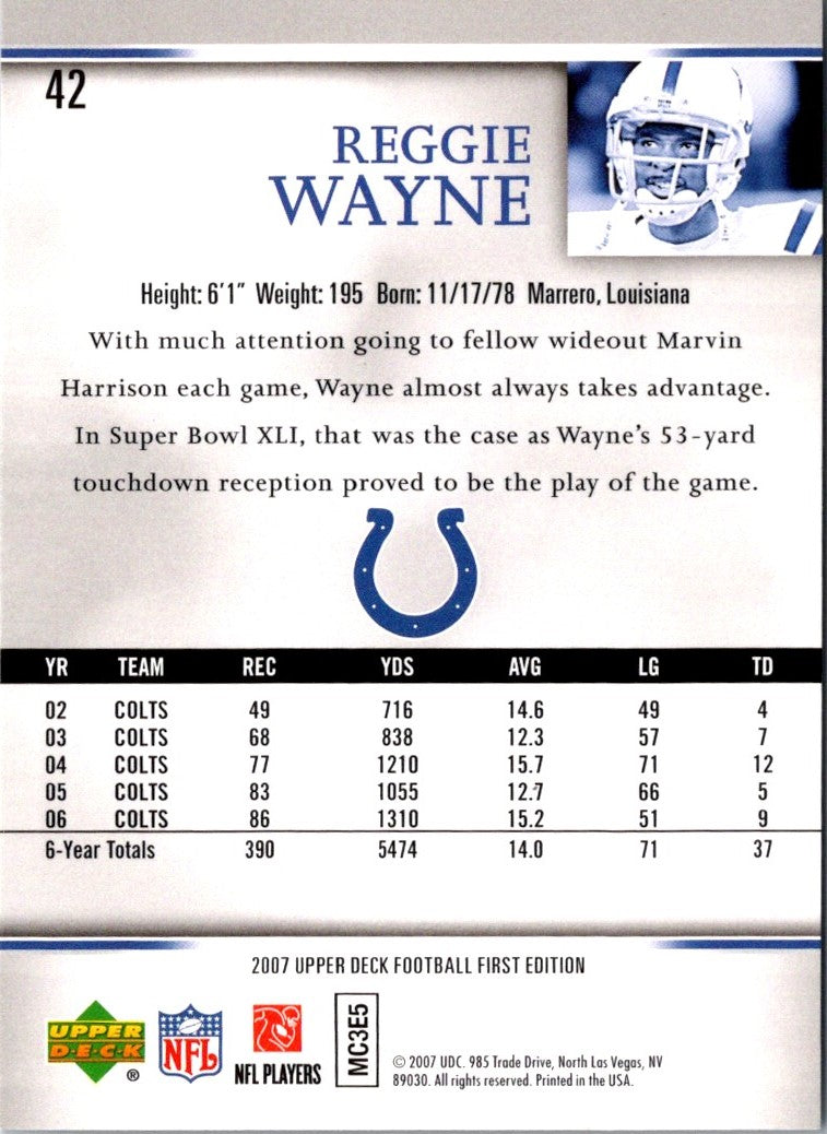 2007 Upper Deck First Edition Reggie Wayne