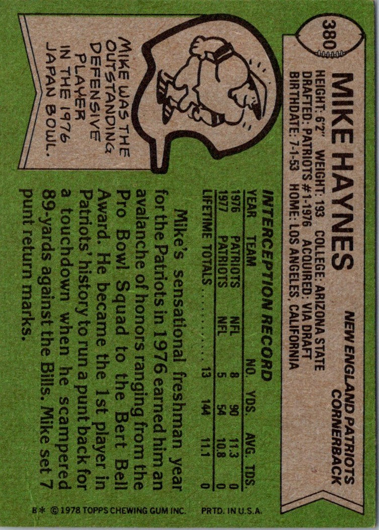 1978 Topps Mike Haynes