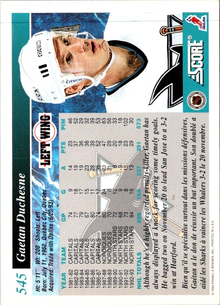 1993 Score Gaetan Duchesne