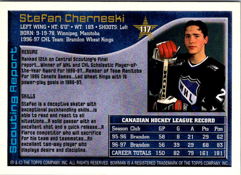 1997 Bowman CHL Stefan Cherneski