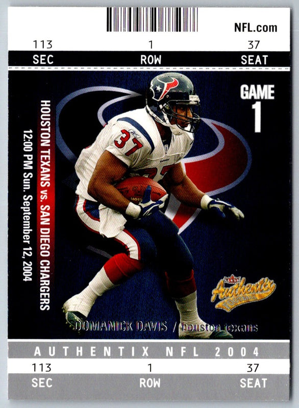 2004 Fleer Authentix Domanick Davis #25