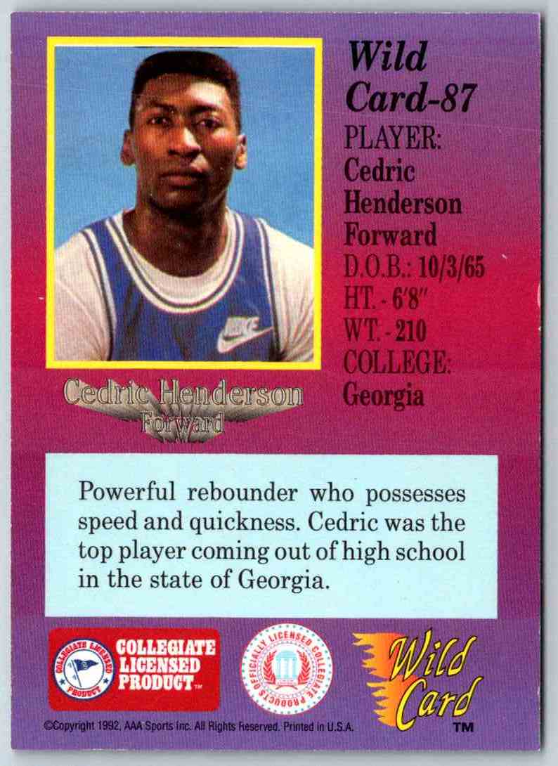 1991 WildCard Cedric Henderson