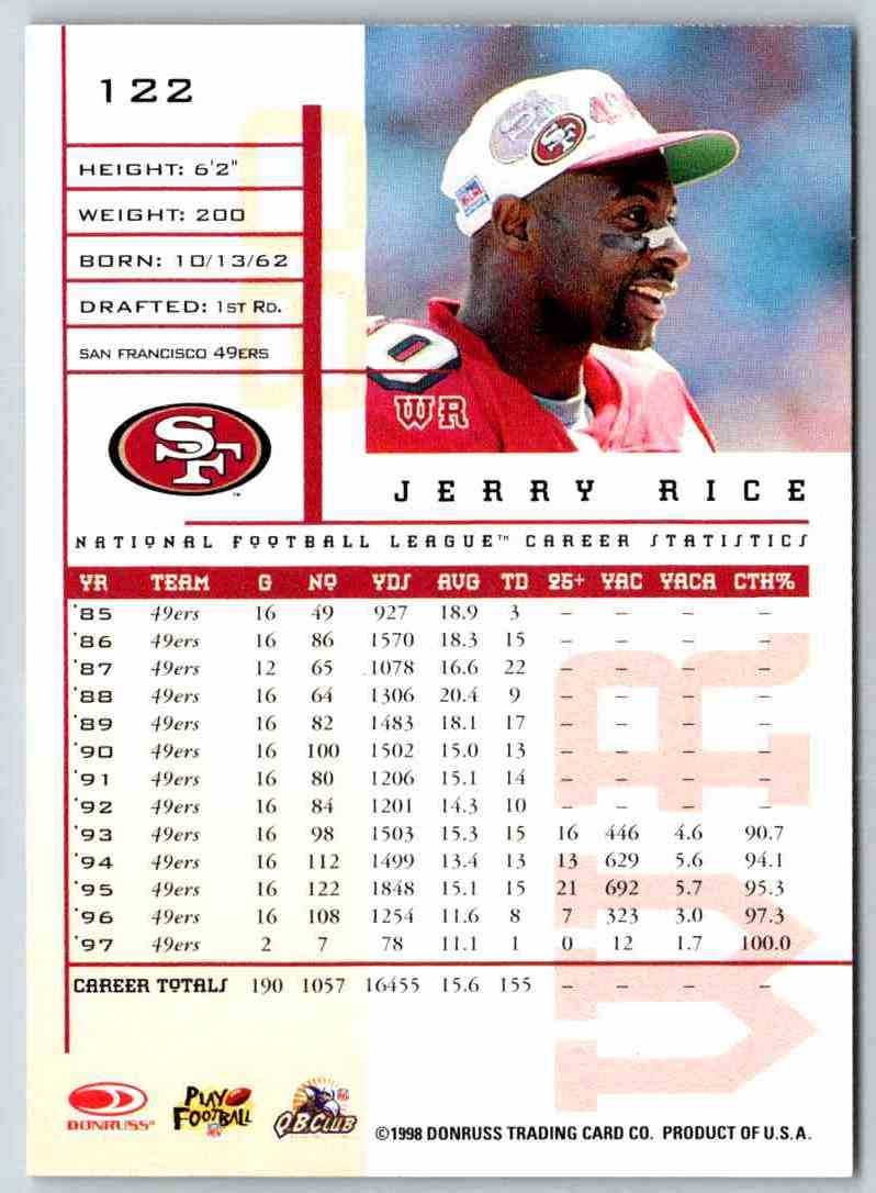 1998 Leaf Rookies And Stars Jerry Rice