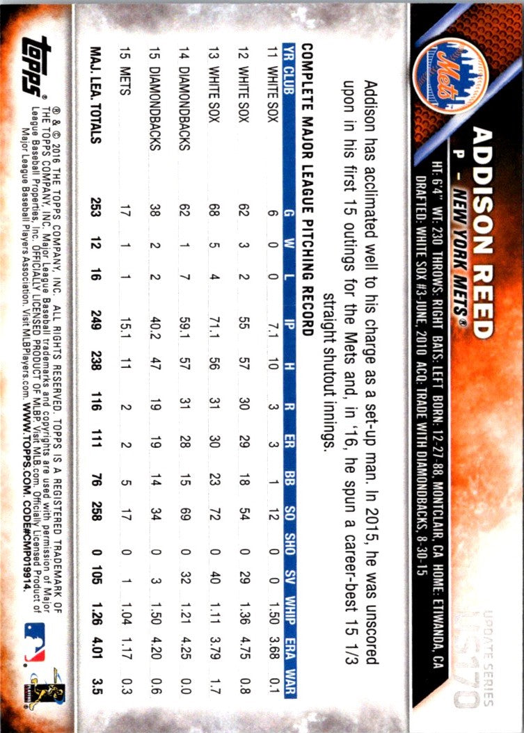 2016 Topps Update Addison Reed