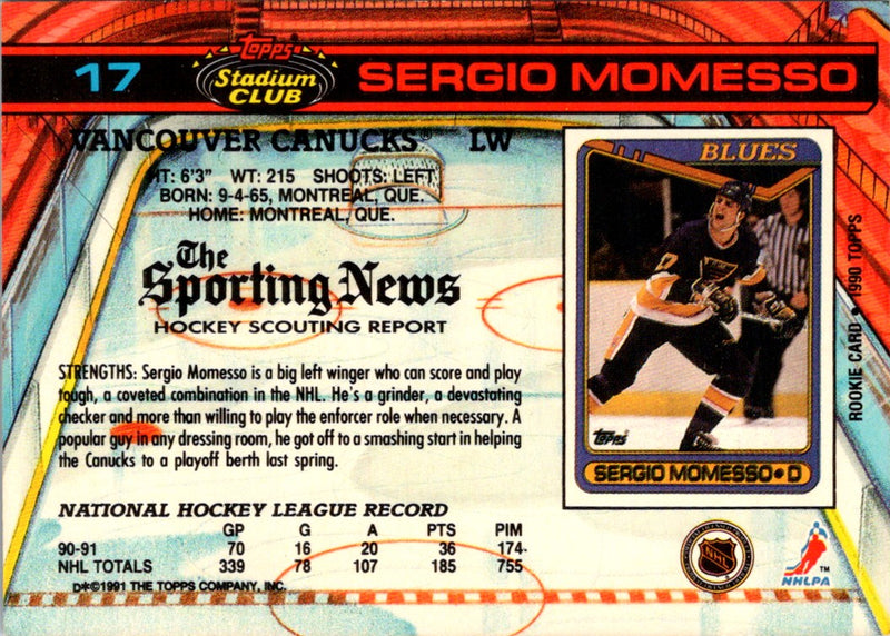 1991 Stadium Club Sergio Momesso
