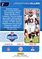 2017 Score NFL Draft Jonathan Allen #6