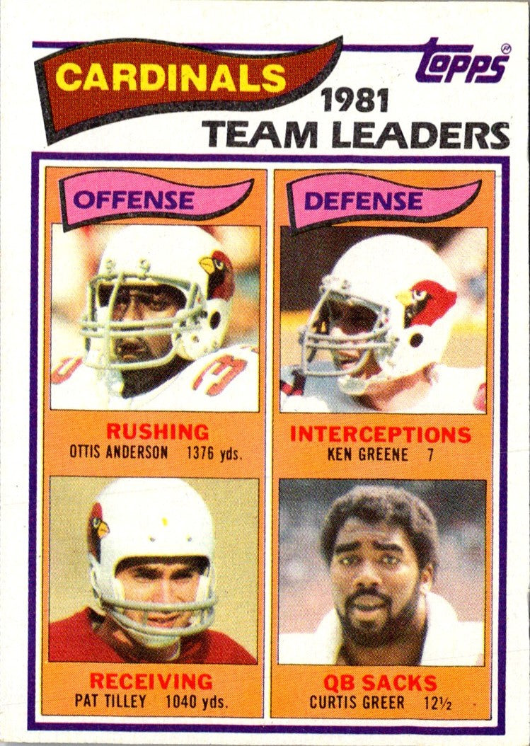 1982 Topps Ottis Anderson/Ken Greene/Pat Tilley/Curtis Greer