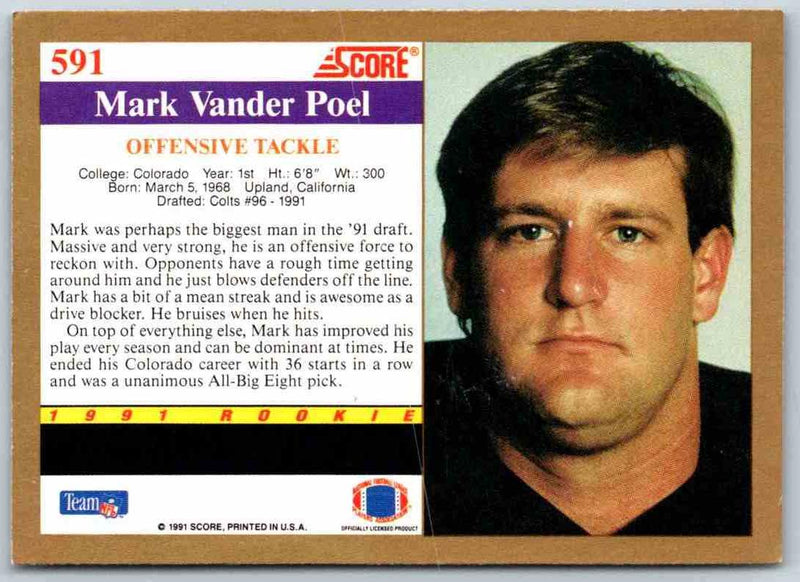 1991 Score Mark Vander Poel