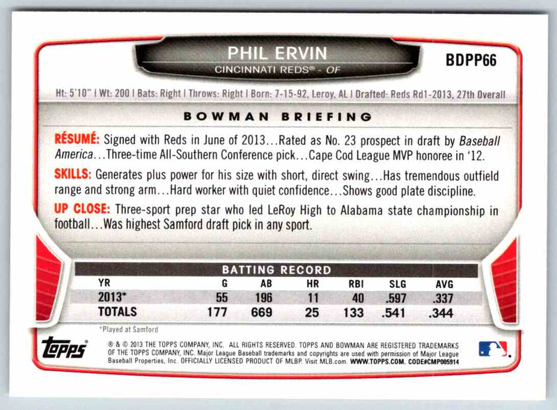 2013 Bowman Phil Ervin