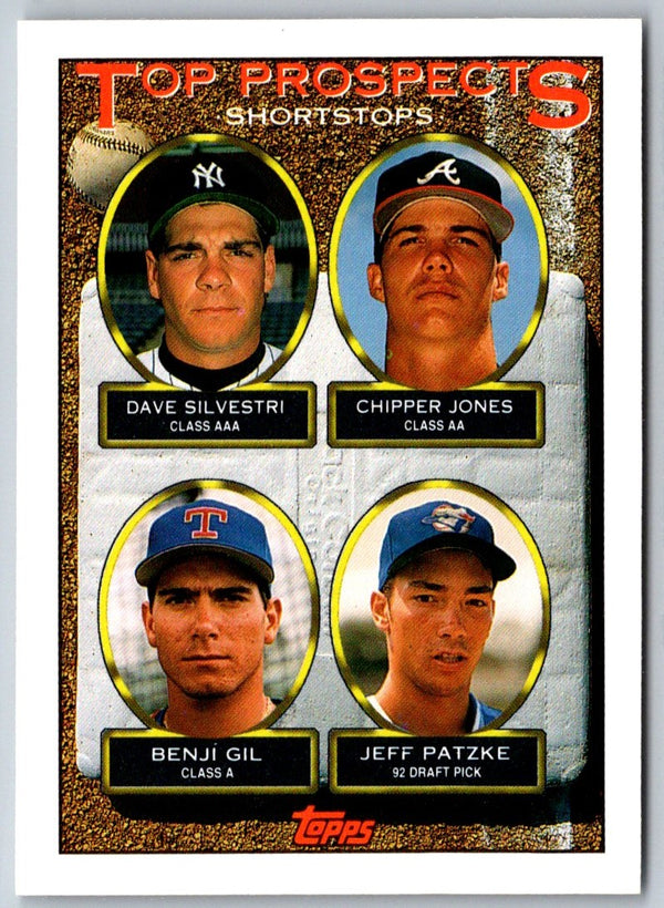 1993 Topps Dave Silvestri/Chipper Jones/Benji Gil/Jeff Patzke #529